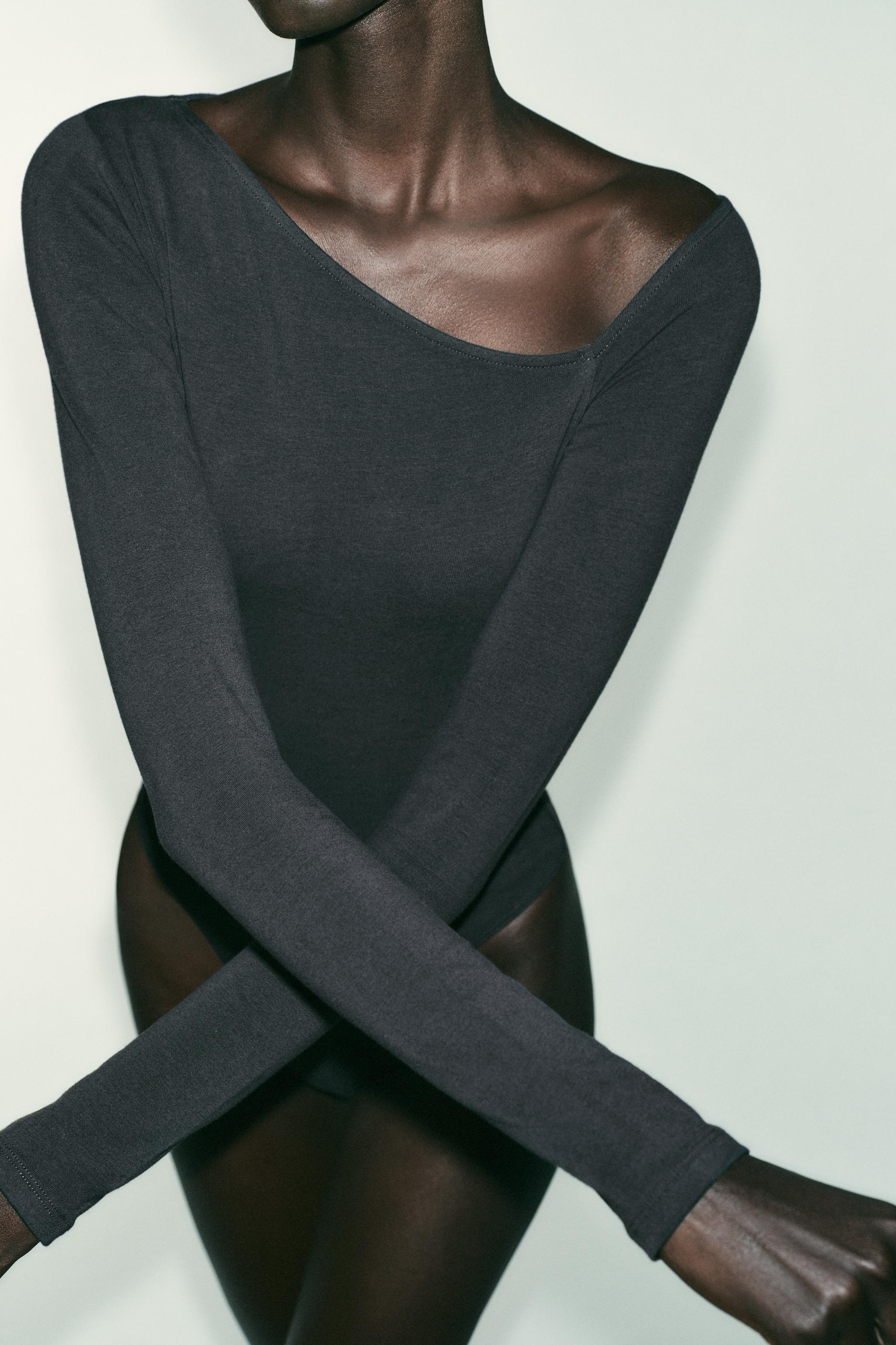 ASYMMETRIC LONG SLEEVE BODYSUIT